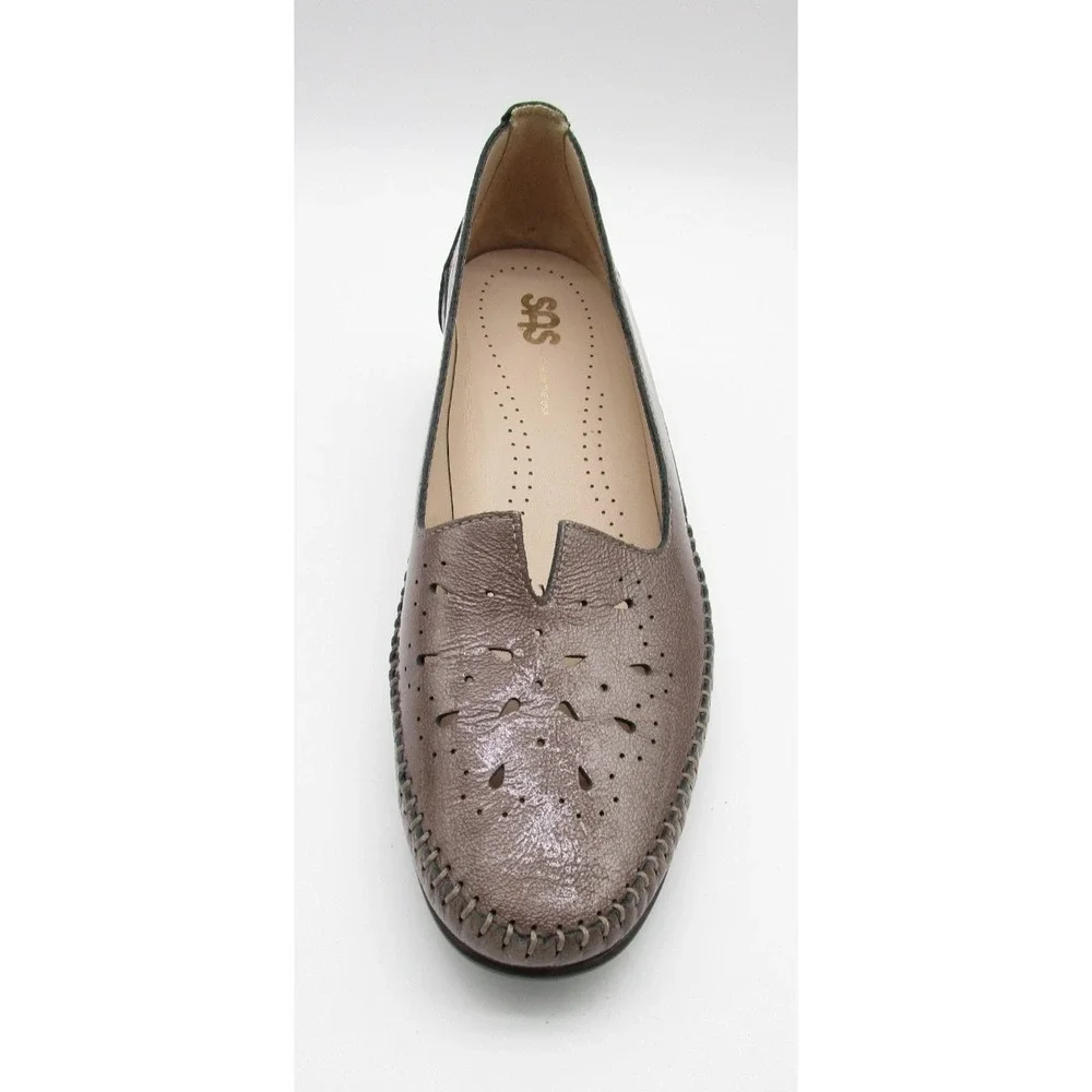 SAS Sonyo Patent Leather Slip On Pumps Perforated Cutout Shoes Womens 9M